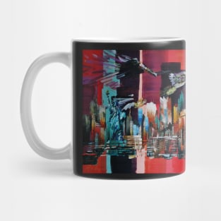 New York City Skyline Bald Eagle Mug